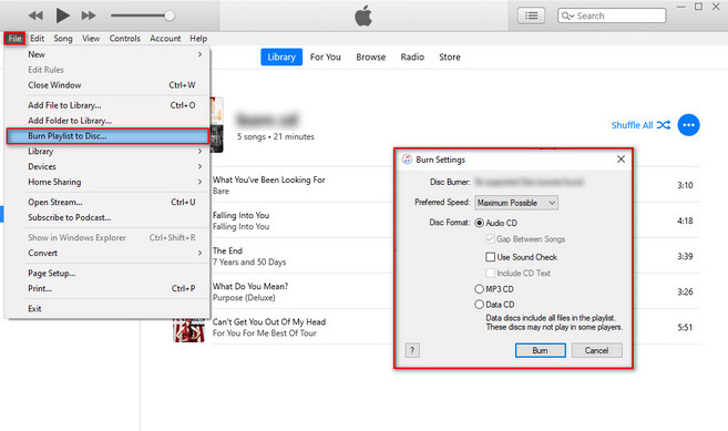 burn tidal music to cd by iTunes