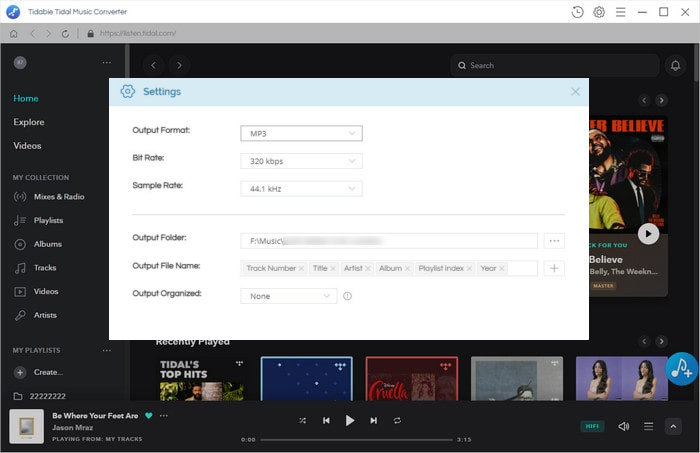 set up tidal music formats and sound quality