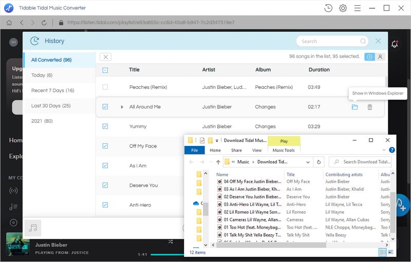 download justin bieber albums from tidal to pc