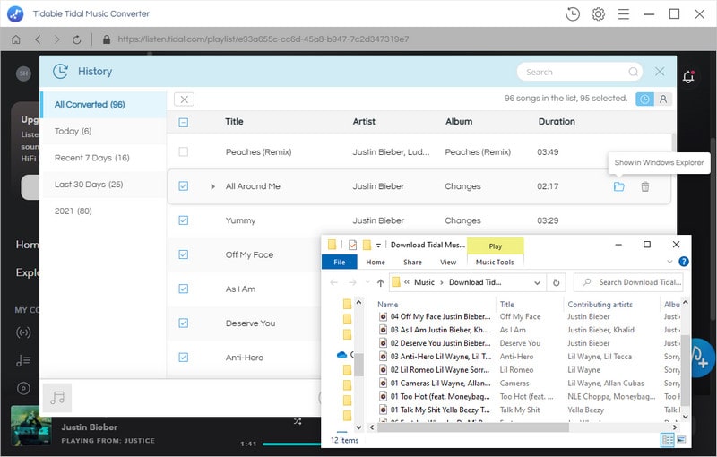download justin bieber albums from tidal to pc 