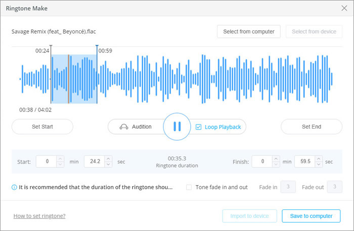 making tidal ringtones