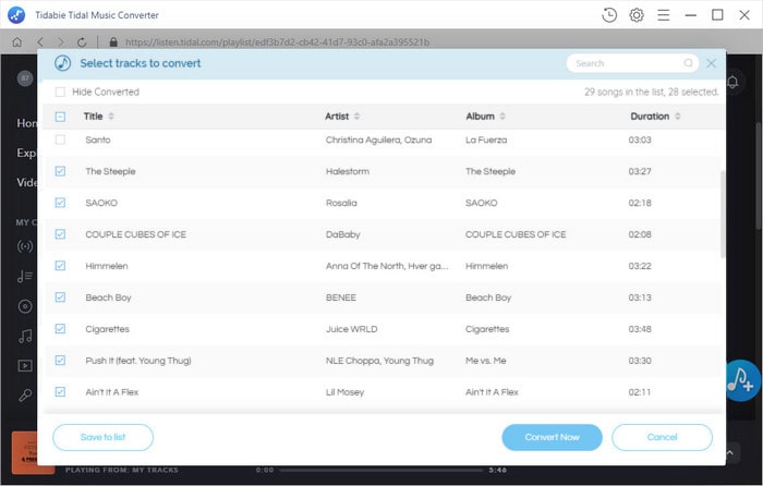 choose tidal music to download