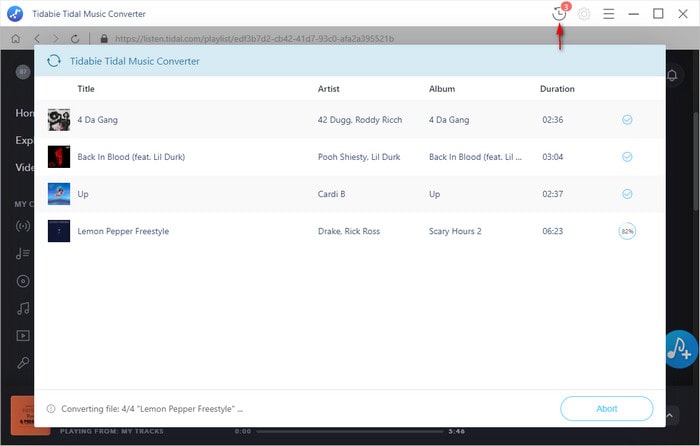 start to covert Tidal music
