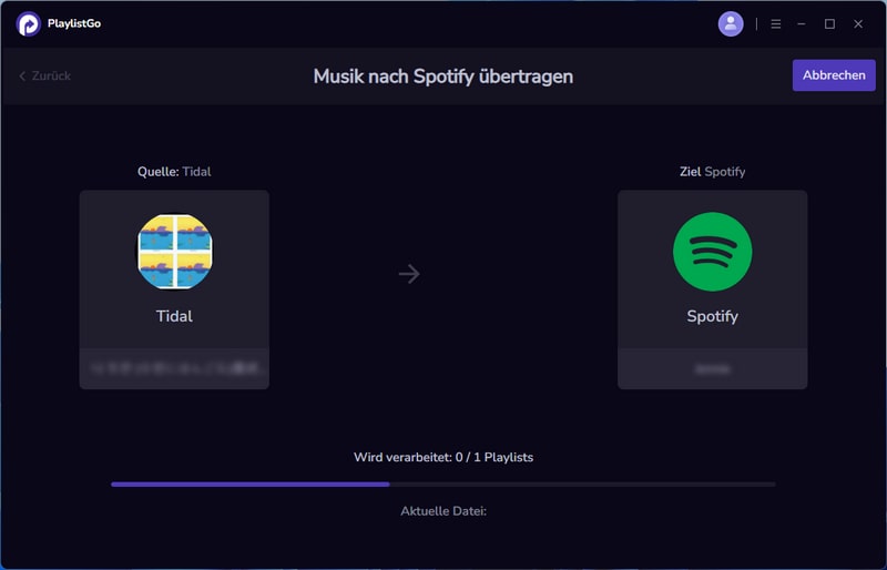 Tidal zu Spotify übertragen
