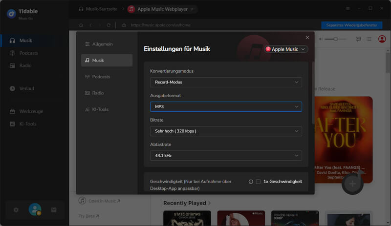 Ausgabeeinstellungen