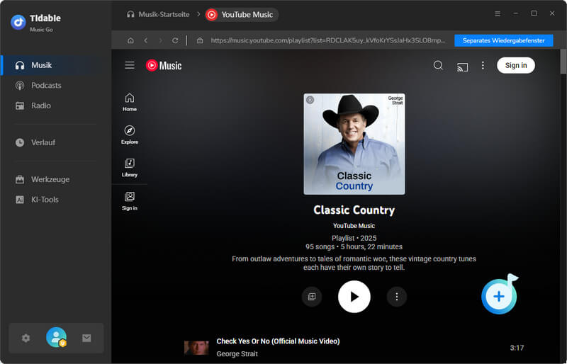 Finden Sie die gewünschte YouTube-Musik