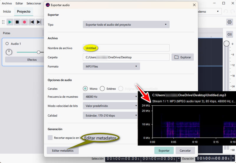 audacity grabador de audio de Apple Music
