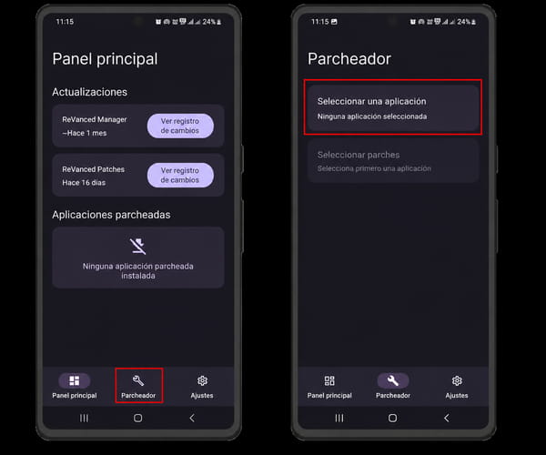parchear con revanced manager