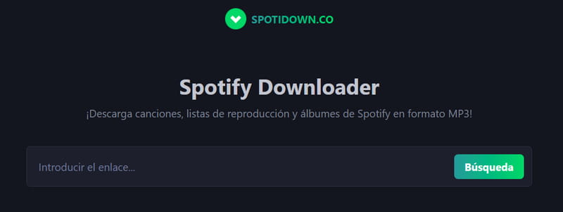 Descargador de listas Spotify: spotidown