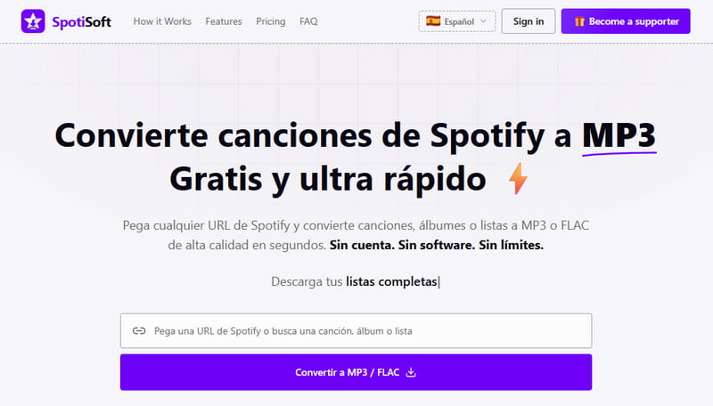 conversor de spotify a mp3: spotisoft