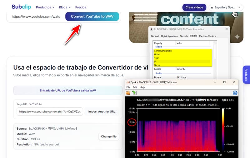 subclip youtube to wav converter