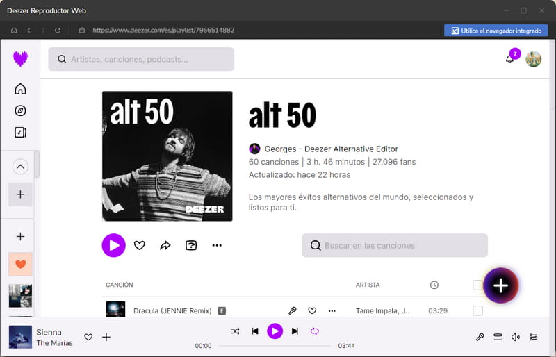 haz clic para agregar música de Deezer