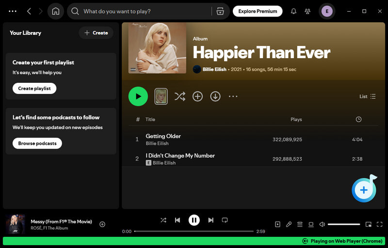 hacer clic para añadir lista de spotify