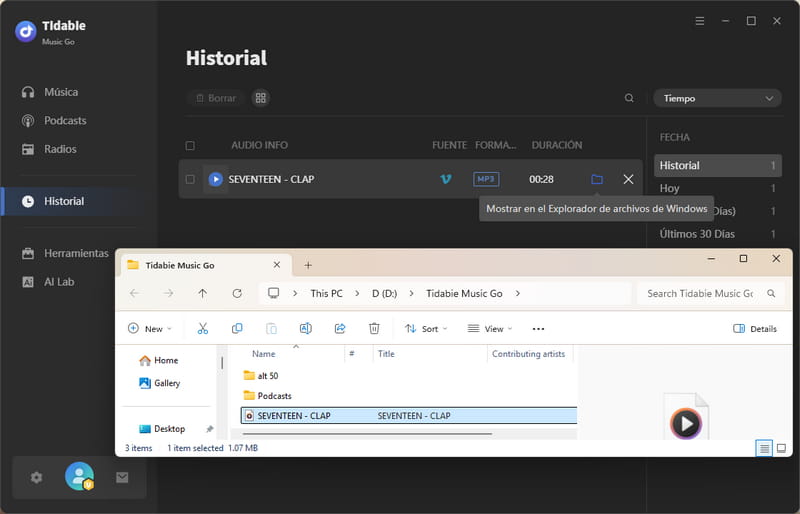 finalizar grabación de música de sitio web