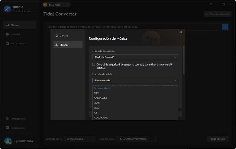 configuración
