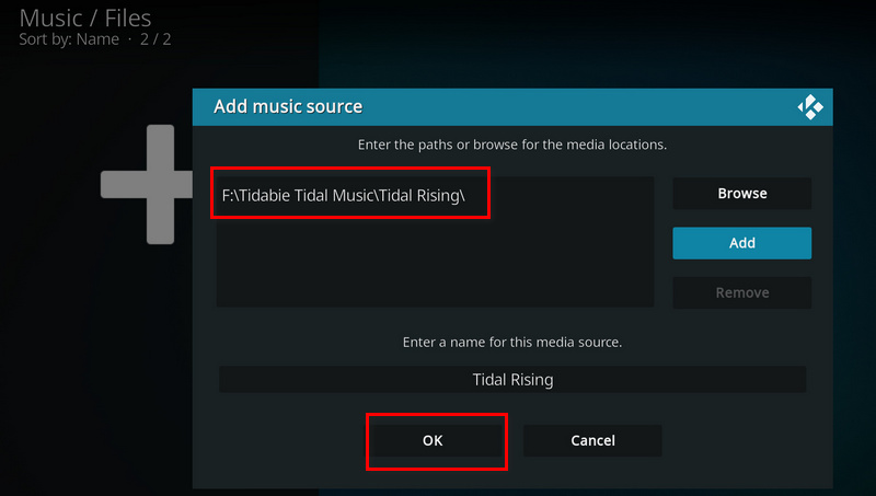 import tidal music to kodi