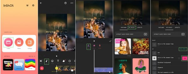 add tidal music to inshot on android