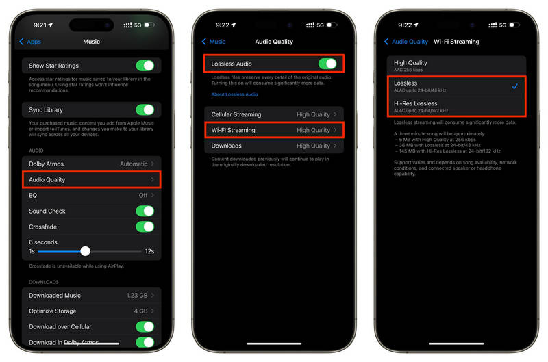 apple music lossless audio on iphone