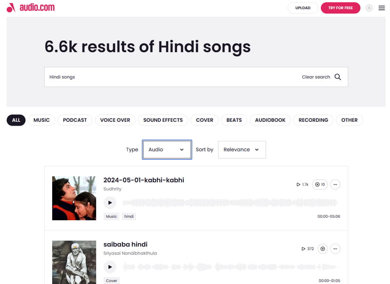 download hindi songs from audio.com