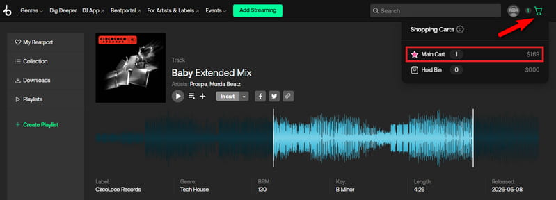 beatport shopping carts