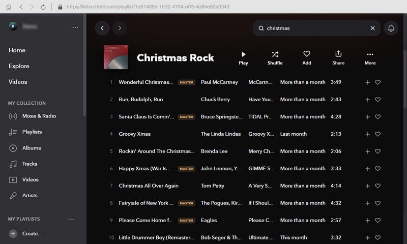 christmas rock playlist