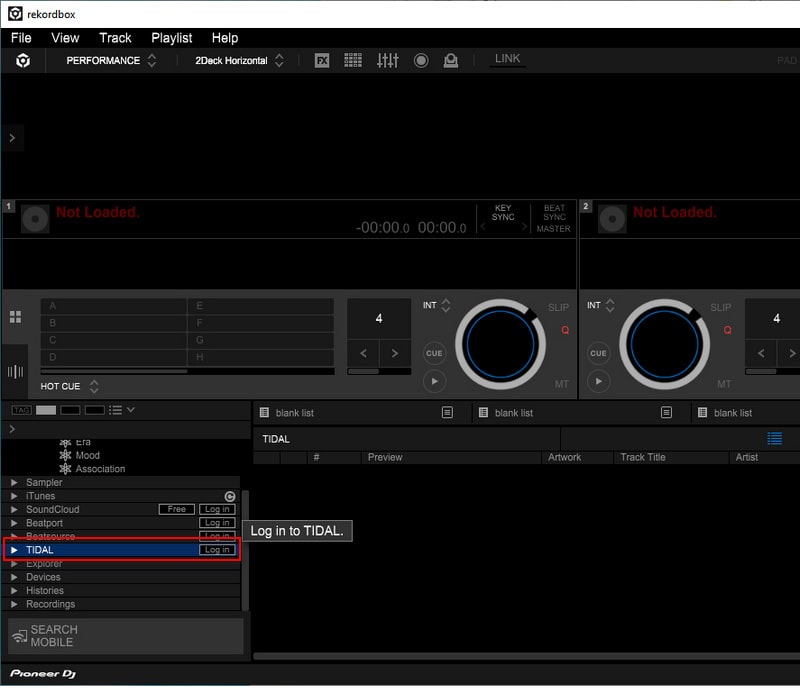 connect tidal music with rekordbox