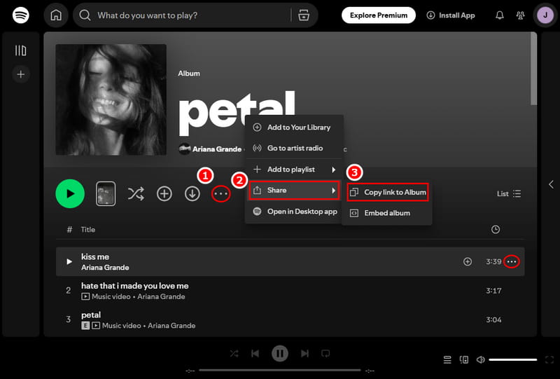 copy spotify link