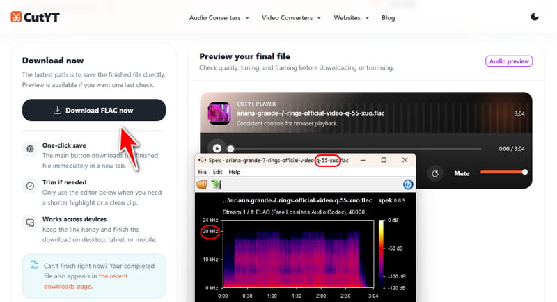 cutyt youtube to flac converter