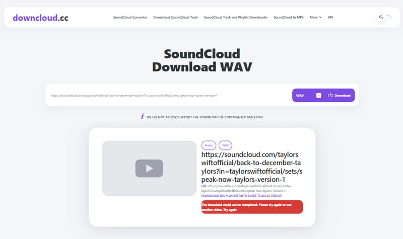 downcloudcc error