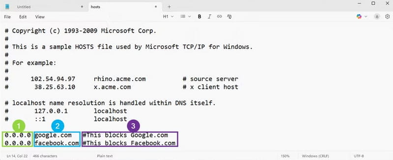 edit hosts file on windows