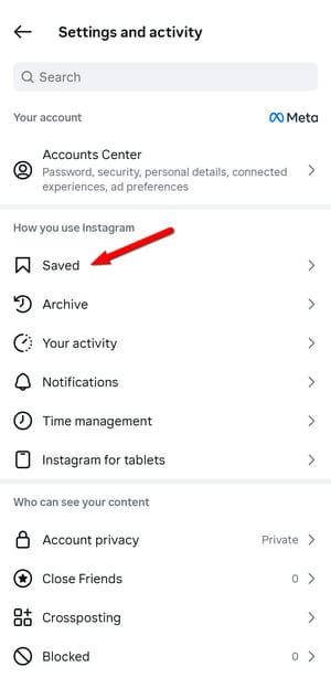 instagram account settings