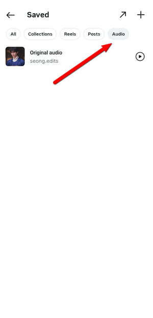 instagram saved audio