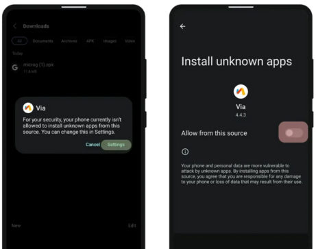 install unknown apps