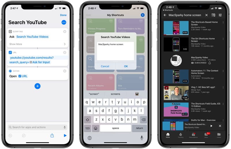 convert youtube playlist to mp3 with shortcuts on iphone