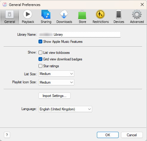 itunes general preferences