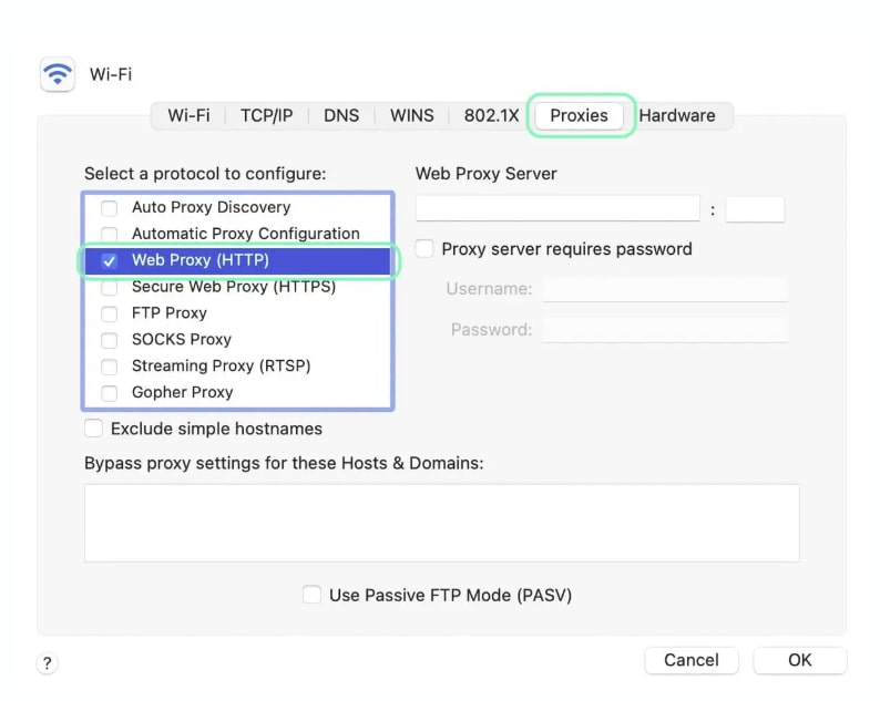 mac proxy server