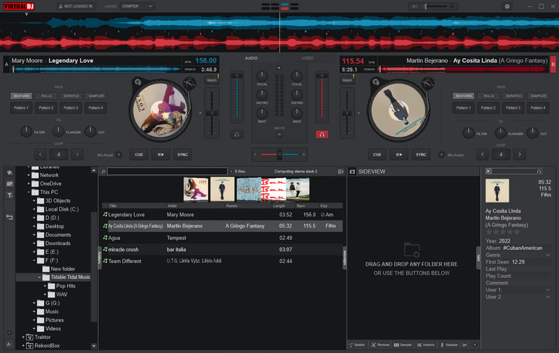 mix tidal music with virtual dj