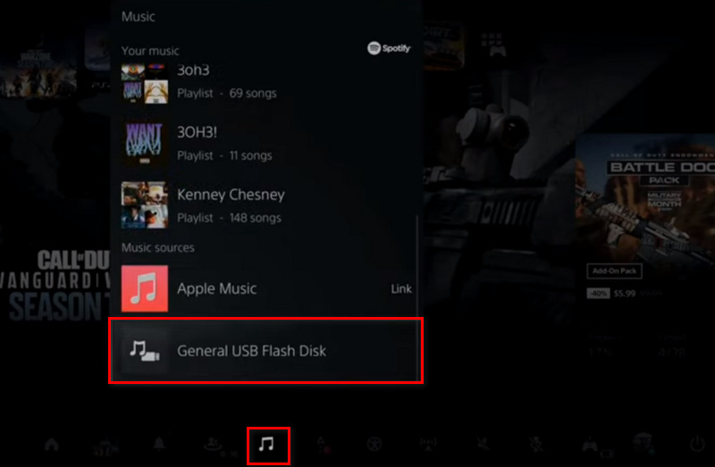 play tidal music on ps5 via usb