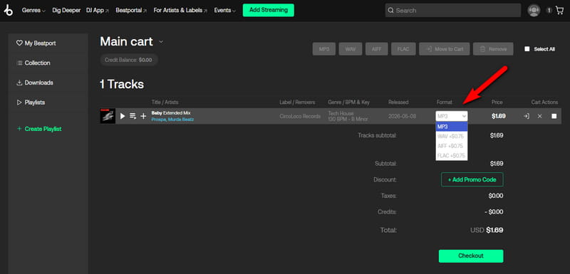 purchase beatport tracks