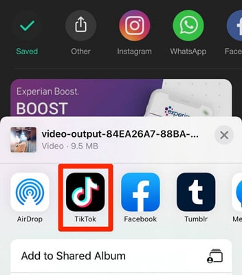 share indot video to tiktok