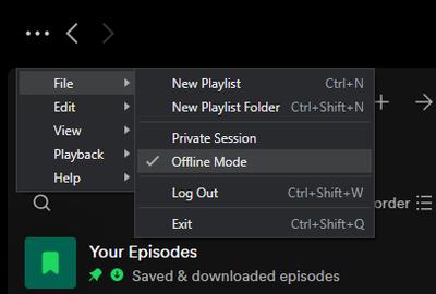 spotify offline mode
