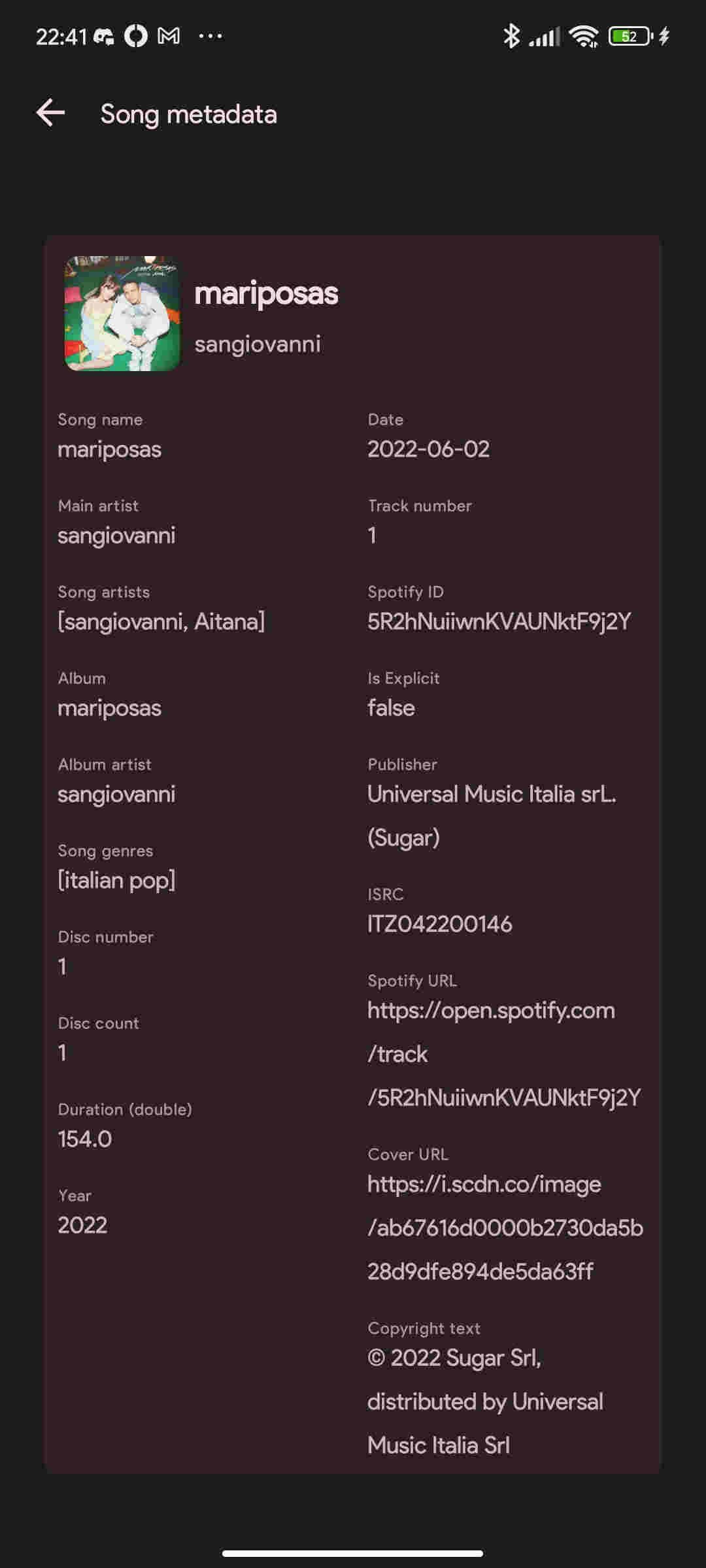 spowlo song metadata