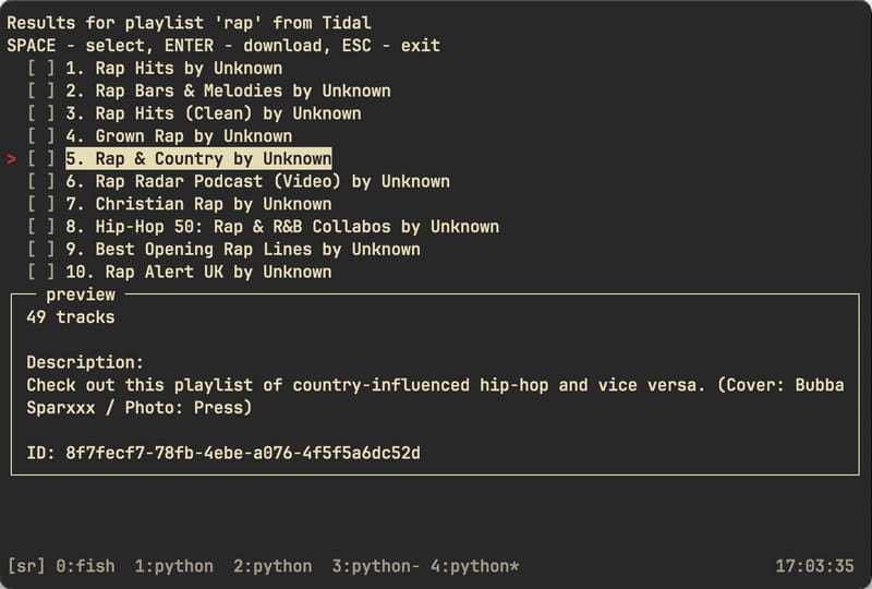 streamrip rip tidal music