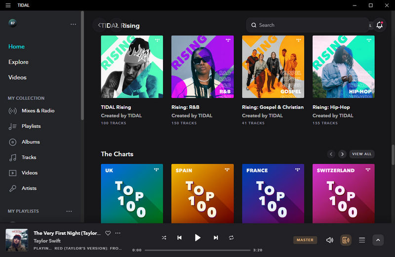 tidal music UI