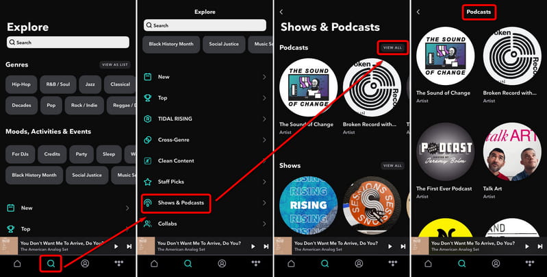 find podcast on tidal