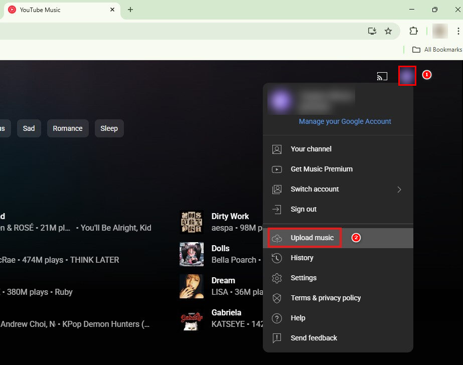upload youtube music