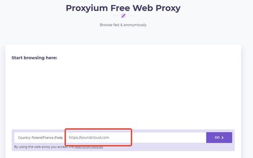 Open SoundCloud through a web proxy