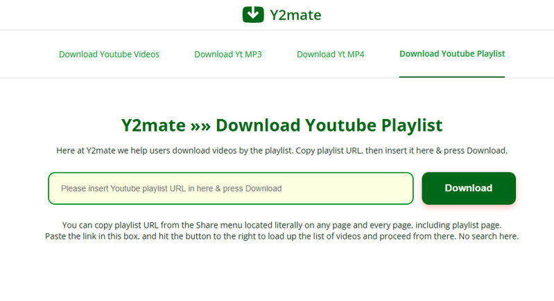 y2mate youtube playlist downloader