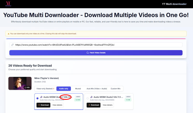 yt multi youtube playlist downloader