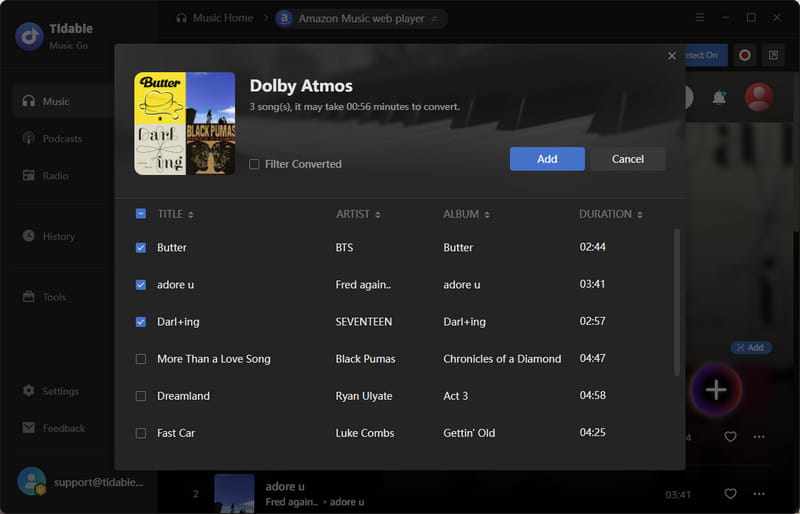 add amazon music dolby atmos